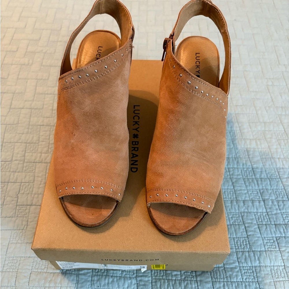 Lucky Brand Brown Mules with Studded Detail